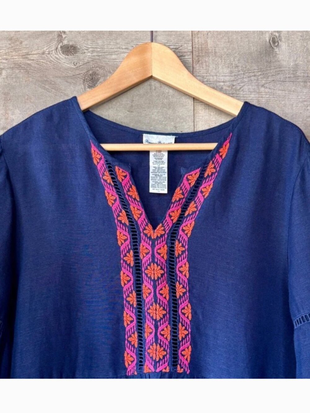 Tommy Bahama St. Lucia Dress S Tropical Embroidered Linen Blend Summer Vacation - Picture 6 of 9